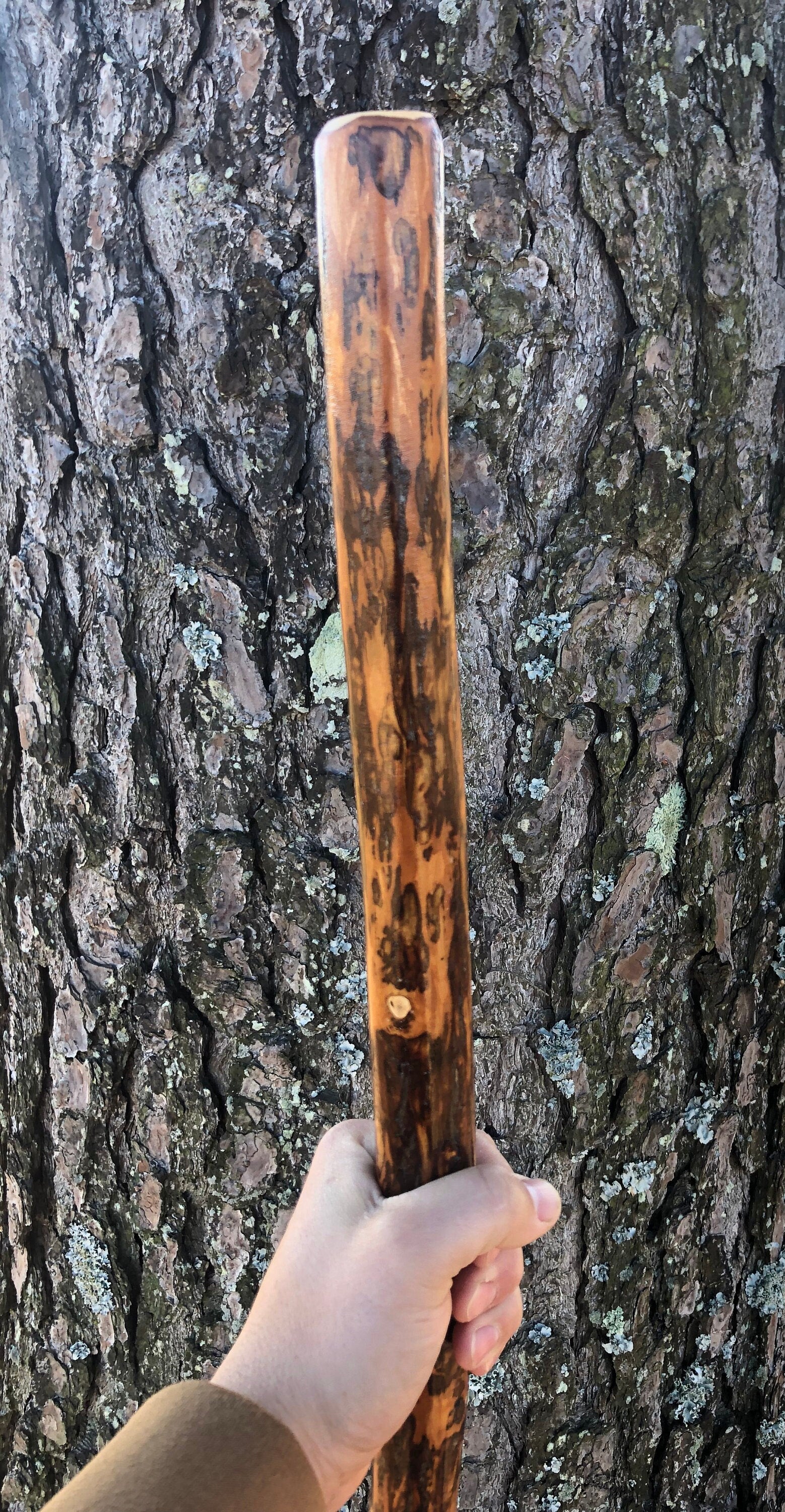 Ozark Hardwood Hiking Stick, Walking Stick, Kids to 72", Optional Paracord Wrist Strap