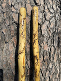 Fractal Burned Walking Stick, Lightning Wood Hiking Stick 60" or 72", Unique Handmade Walking Stick with Rubber Tip