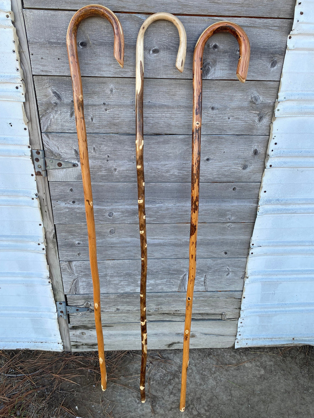 Handcrafted Shepherds Cane, Steam Bent Walking Cane, Rustic Hardwood Staff