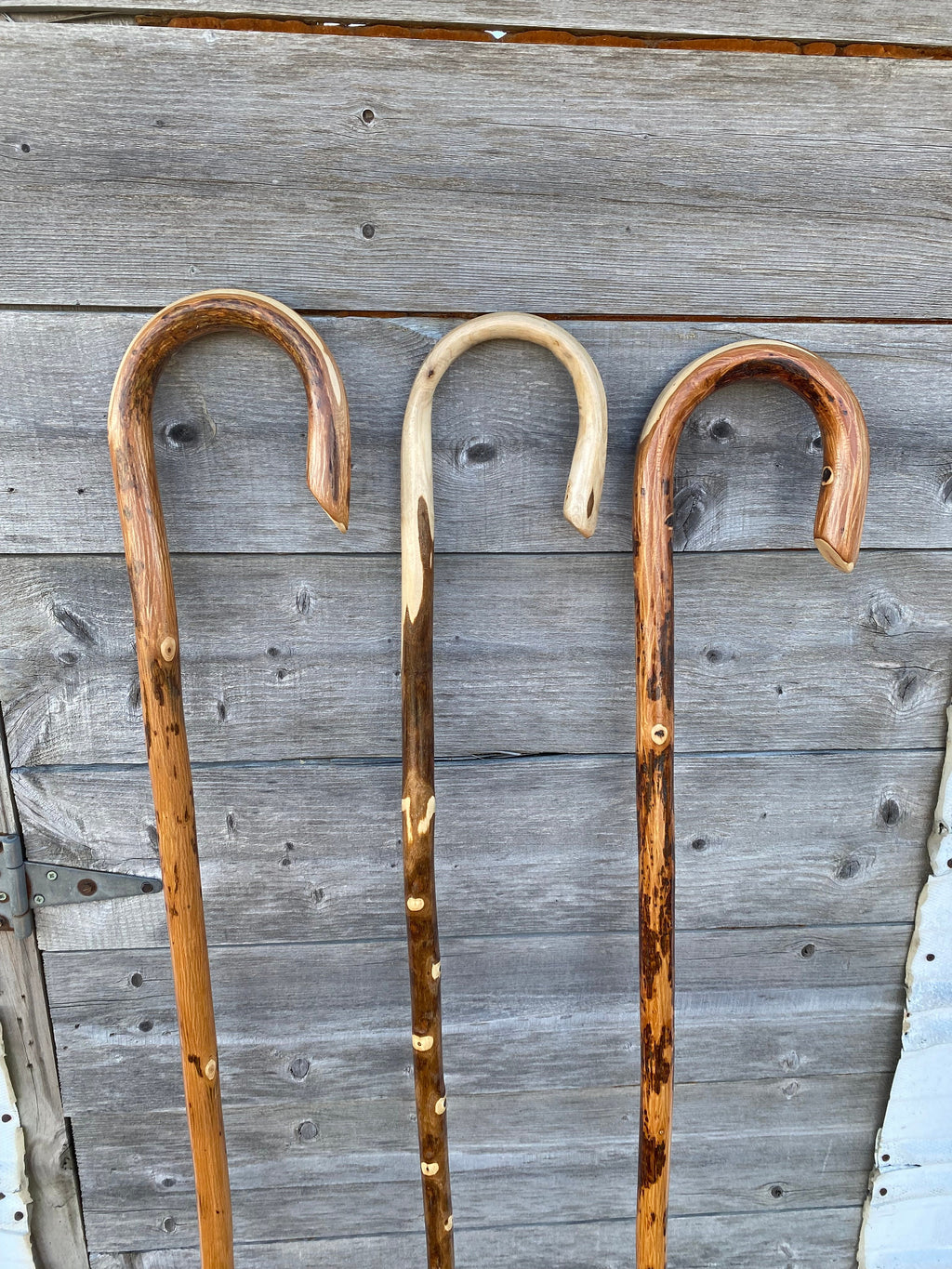 Handcrafted Shepherds Cane, Steam Bent Walking Cane, Rustic Hardwood Staff