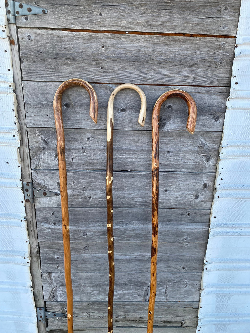 Handcrafted Shepherds Cane, Steam Bent Walking Cane, Rustic Hardwood Staff