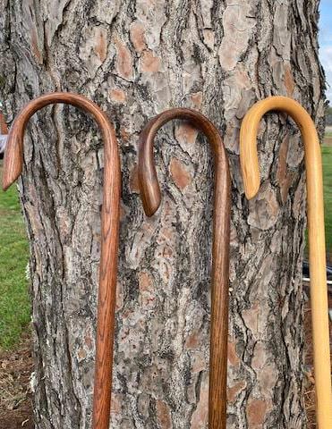 Medical Walking Cane, Solid Oak Steam Bent Handle Walking Staff