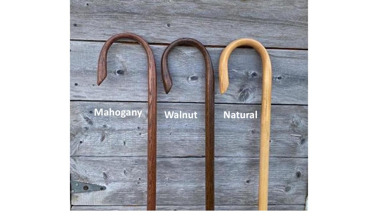 Medical Walking Cane, Solid Oak Steam Bent Handle Walking Staff