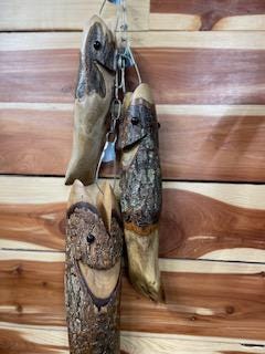 Fish on a Stringer, Wooden Fish Decoration, Cabin Lake House Decor, Gift for Fisherman
