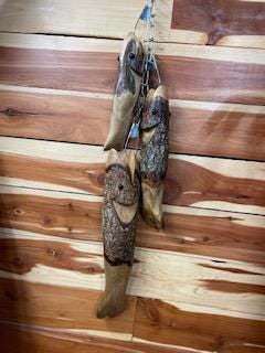 Fish on a Stringer, Wooden Fish Decoration, Cabin Lake House Decor, Gift for Fisherman