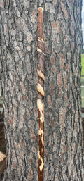 Vine Wrapped Hiking Stick, 72" Vine Choked Hand Carved Walking Stick.